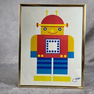 Vintage Robot by Judith Framed Print 14''x11"